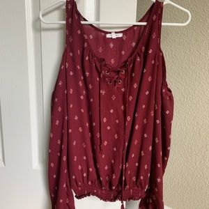 Burgundy off the shoulder top